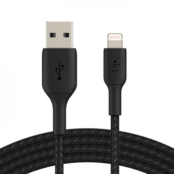 Cable USB-A 2.0 to Lightning 2m Belkin Boost Braided Black