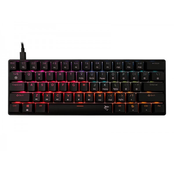 Keyboard White Shark Gaming Shinobi 2 60% Mechanical RGB Black Red Switch Hot-Swap