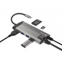 Docking Station Natec Fowler Plus Type-C 3xUSB 3.0/HDMI 4K/RJ45/USB-C PD/CardReader