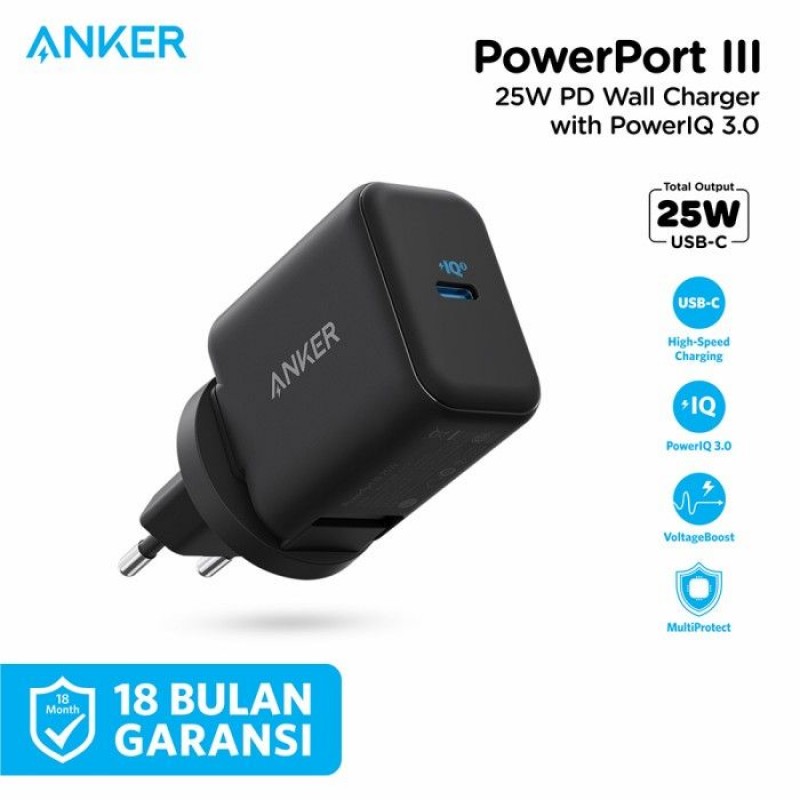 USB Universal Power Charger Anker PowerPort III 25W Type-C Black