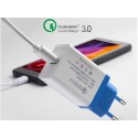 Universal Fast Charger for Smartphones Qualcomm Quick Charge QC 3.0 White/Blue