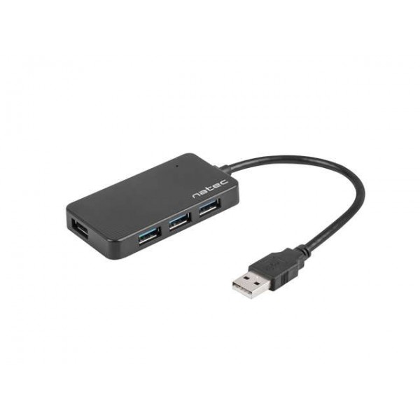 USB HUB 3.0 4-Port Natec Moth Black